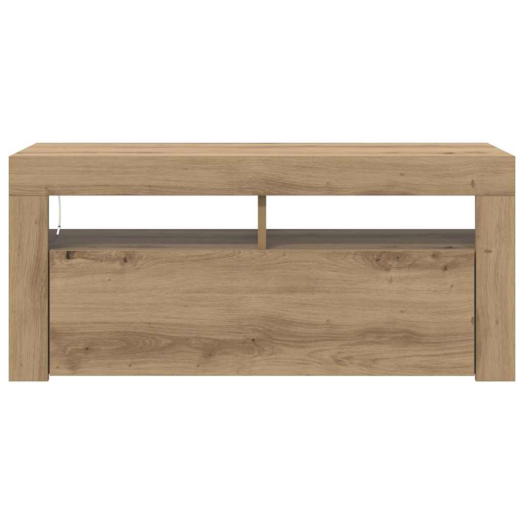 Mobile Porta TV con LED Artigianale 90x35x40 cm Multistrato - homemem39