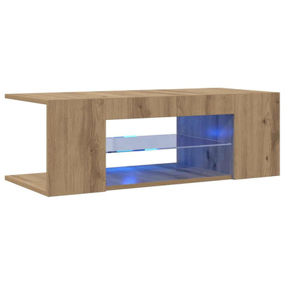 Mobile Porta TV con LED Artigianale 90x39x30 cm Multistrato - homemem39