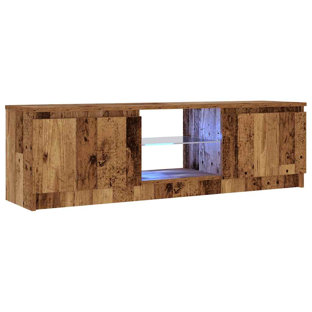 Mobile Porta TV con LED Legno Antico 120x30x36 cm Multistrato - homemem39