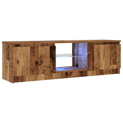 Mobile Porta TV con LED Legno Antico 120x30x36 cm Multistrato - homemem39