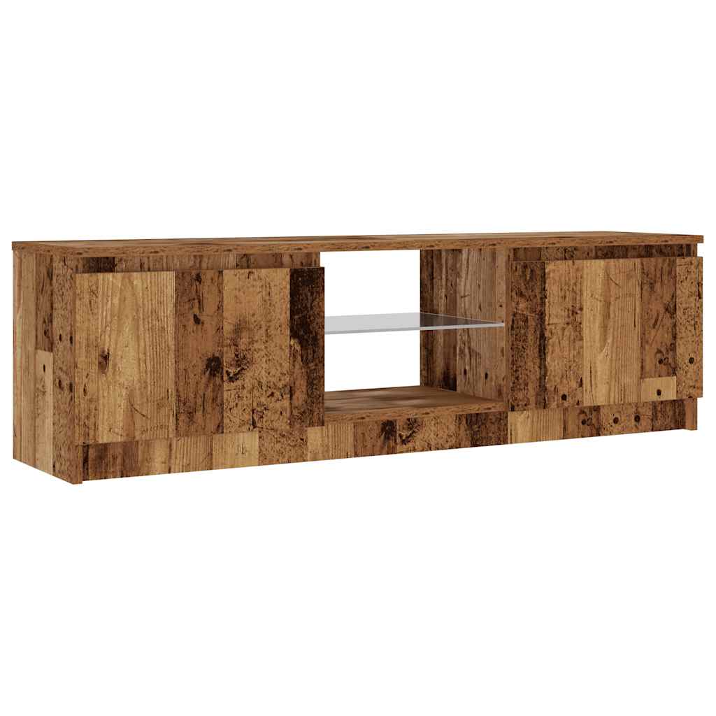 Mobile Porta TV con LED Legno Antico 120x30x36 cm Multistrato | homemem39