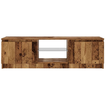 Mobile Porta TV con LED Legno Antico 120x30x36 cm Multistrato | homemem39