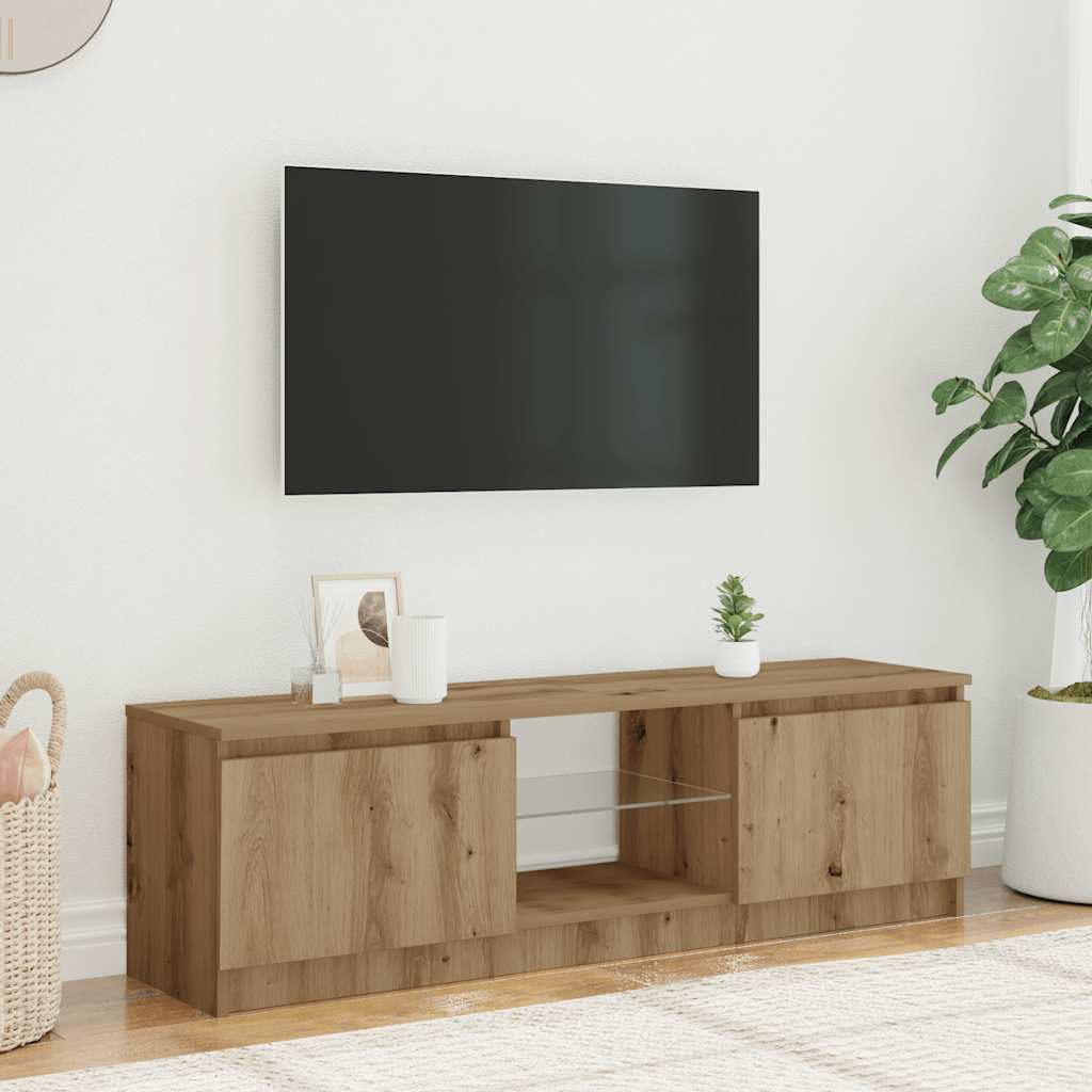 Mobile Porta TV con LED Artigianale 120x30x36 cm Multistrato - homemem39