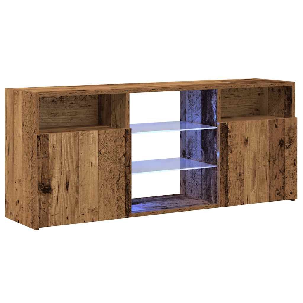 Mobile Porta TV con LED Legno Antico 120x30x50 cm Multistrato - homemem39