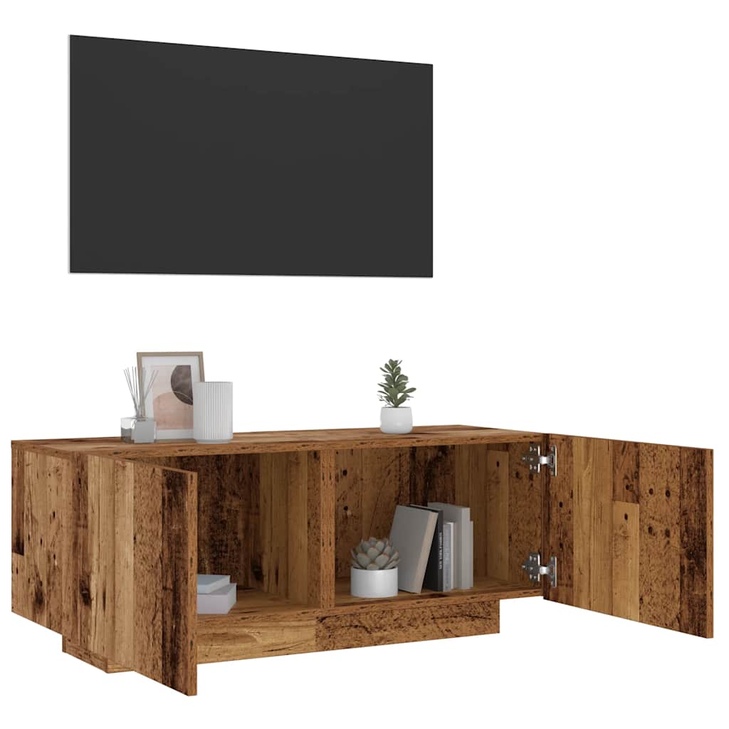 Mobile Porta TV Legno Vecchio 100x35x40 cm in Legno Multistrato - homemem39