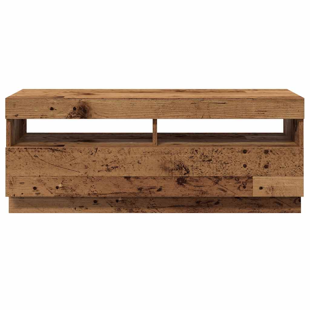 Mobile Porta TV con LED Legno Antico 100x35x40 cm Truciolato - homemem39