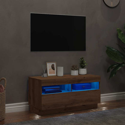 Mobile TV con Luci LED Artigianale 80x35x40cm Legno Multistrato - homemem39