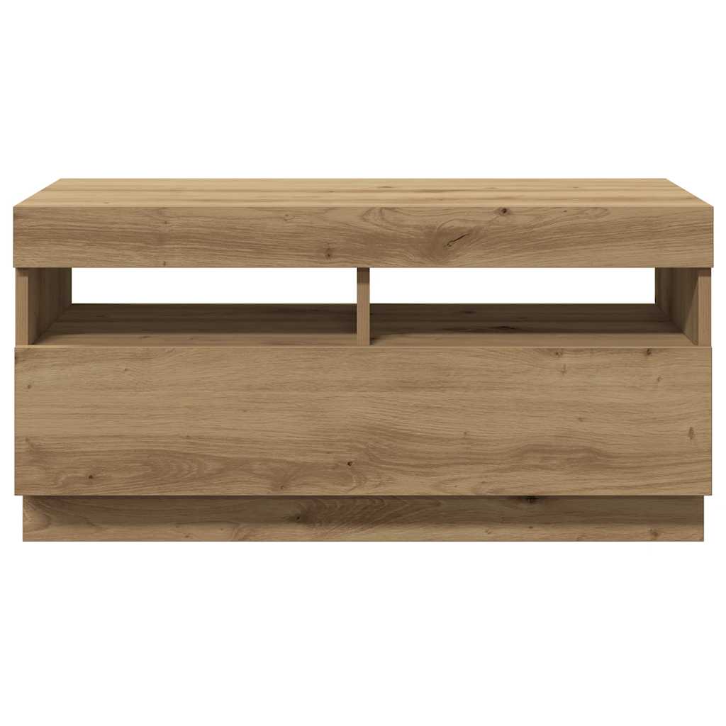 Mobile TV con Luci LED Artigianale 80x35x40cm Legno Multistrato - homemem39