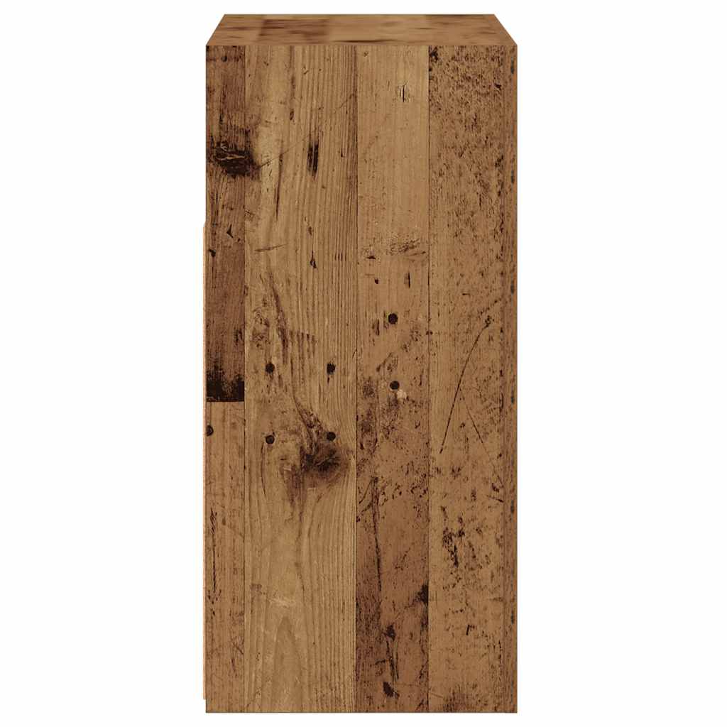 Credenza con Luci LED Legno Antico 80x35x75 cm in Truciolato - homemem39