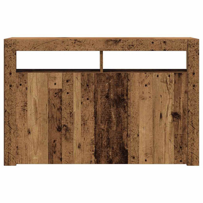 Credenza con Luci LED Legno Antico 115,5x30x75 cm in Truciolato - homemem39