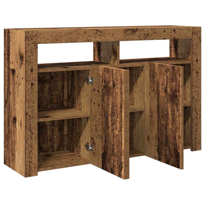 Credenza con Luci LED Legno Antico 115,5x30x75 cm in Truciolato - homemem39
