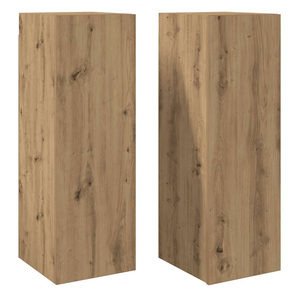 Mobili TV 2 pz Artigianale 30,5x30x90 cm Legno Multistrato - homemem39