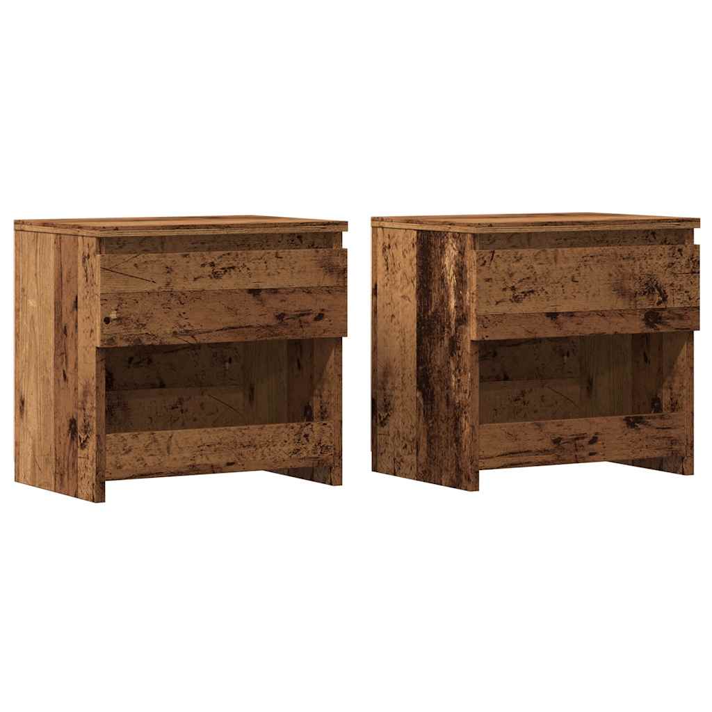 Comodini 2 pz Legno Antico 40x30x39 cm in Legno Multistrato - homemem39