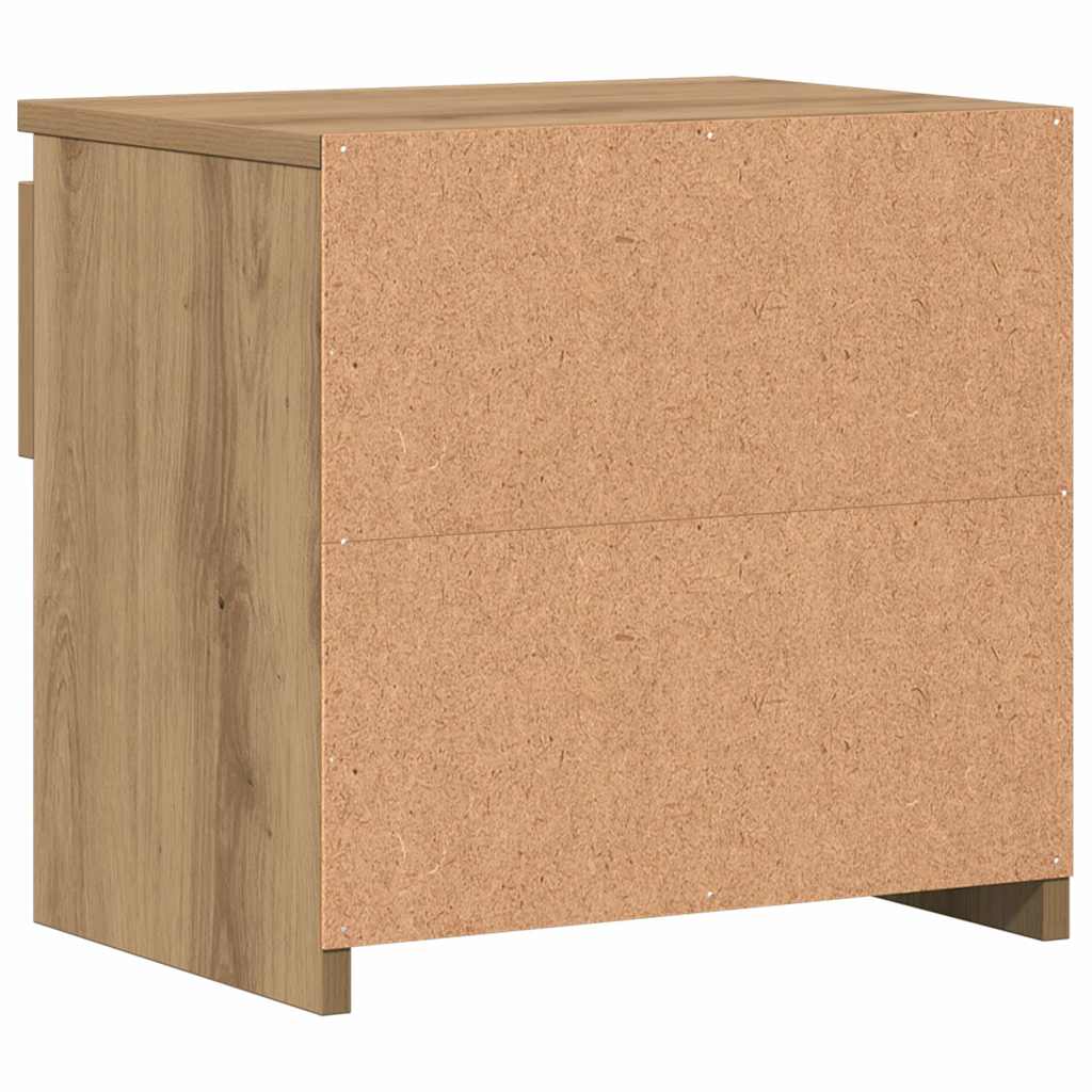 Comodini 2pz Rovere Artigianale 40x30x39cm in Legno Multistrato
