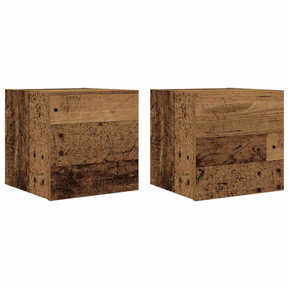 Mobili Porta TV a Parete 2pz Legno Antico 30,5x30x30 cm