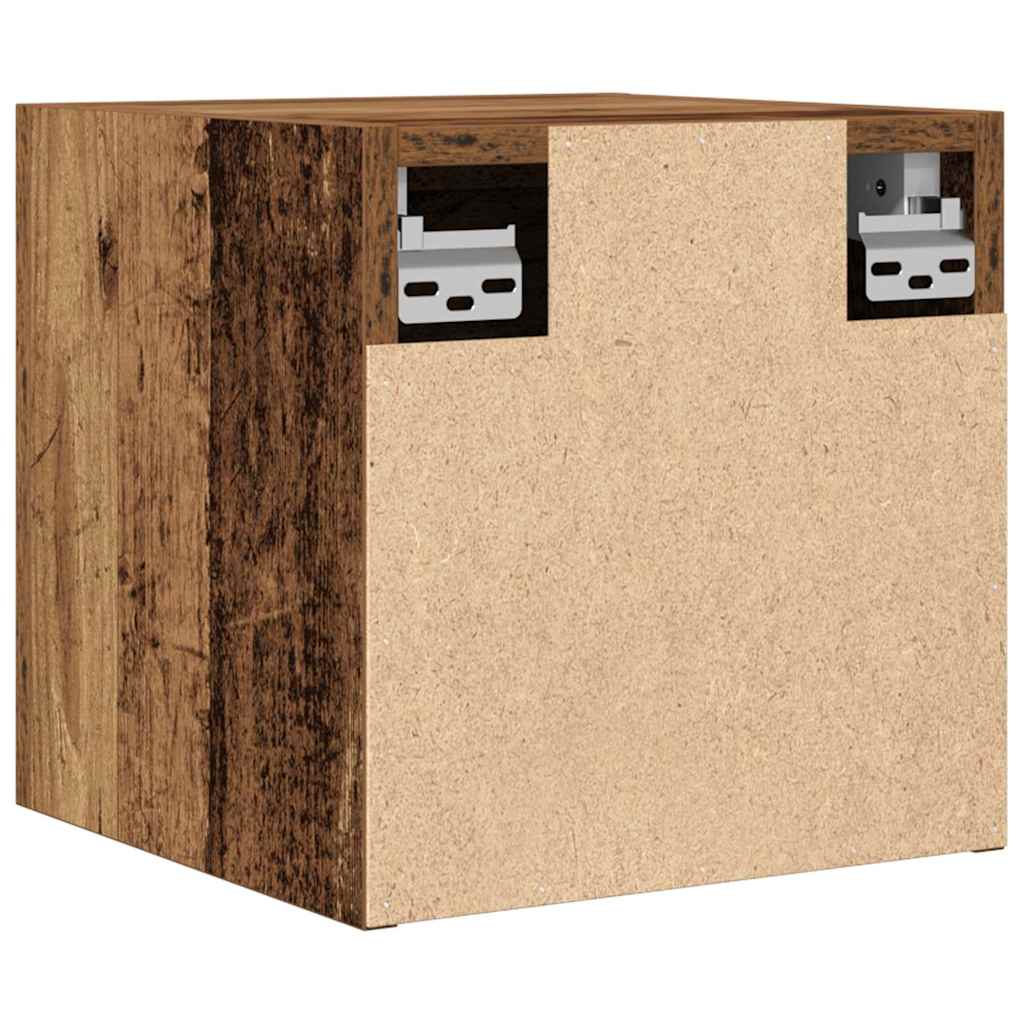 Mobili Porta TV a Parete 2pz Legno Antico 30,5x30x30 cm