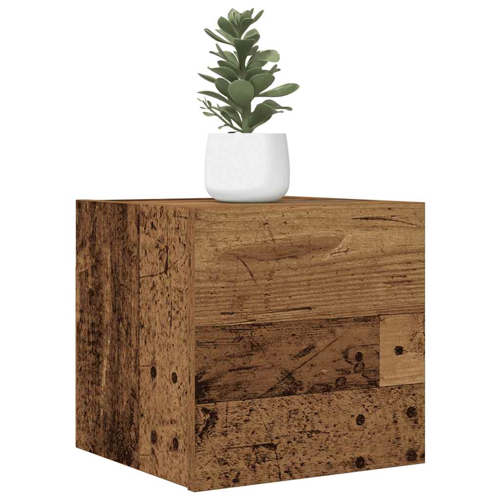Mobili Porta TV a Parete 2pz Legno Antico 30,5x30x30 cm