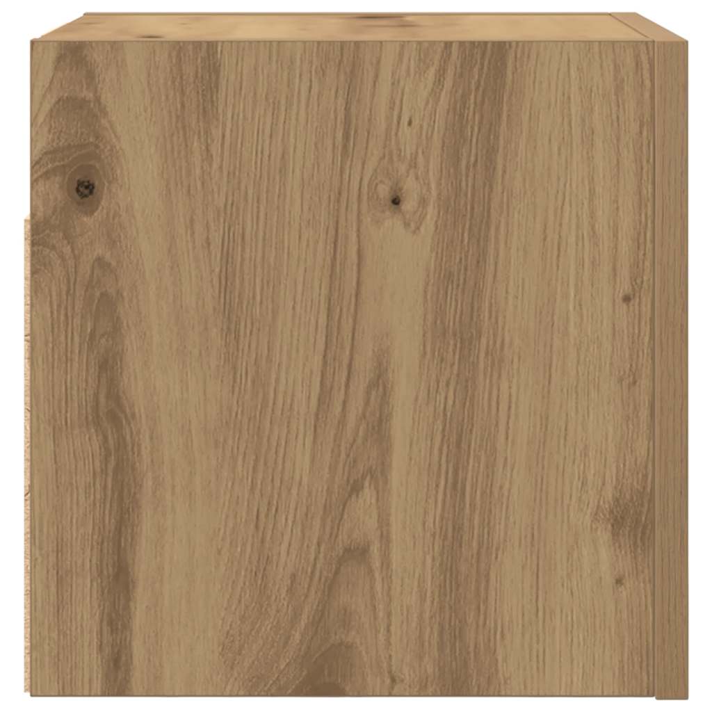 Armadietto TV Montato a Parete Rovere Artigianale 30,5x30x30 cm - homemem39