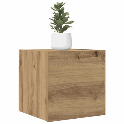 Armadietti TV Montati a Parete 2pz Artigianale 30,5x30x30 cm