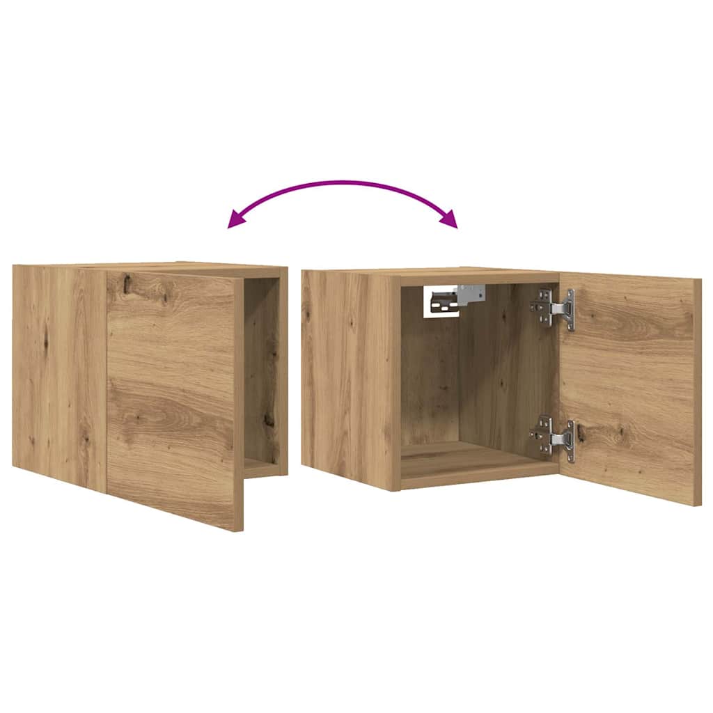 Armadietti TV Montati a Parete 2pz Artigianale 30,5x30x30 cm | homemem39