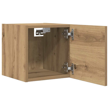 Armadietti TV Montati a Parete 2pz Artigianale 30,5x30x30 cm