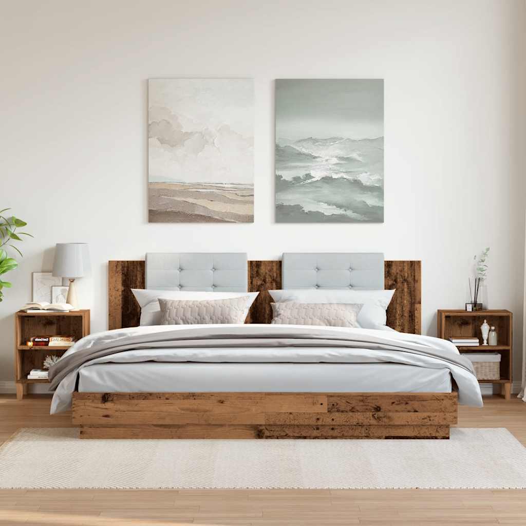 Comodini 2 pz Legno Vecchio 40x30x50 cm in Legno Multistrato - homemem39