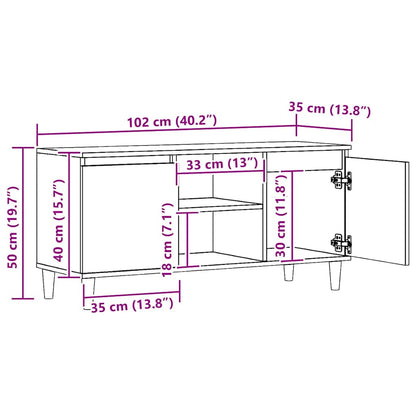 Mobile TV Rovere Artigianale 102x35x50 cm in Legno Multistrato