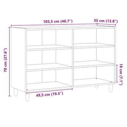 Credenza Rovere Artigianale 103,5x35x70 cm in Truciolato | homemem39