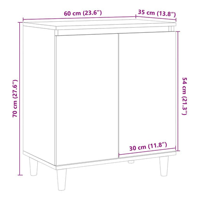 Credenza Legno Vecchio 60x35x70 cm in Legno Multistrato - homemem39