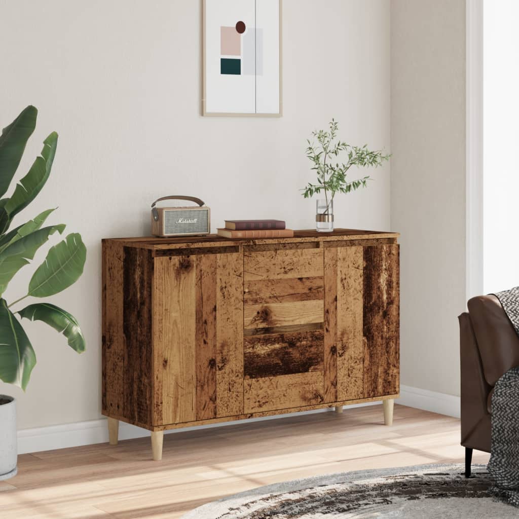 Credenza Legno Antico 102x35x70 cm in Legno Multistrato - homemem39
