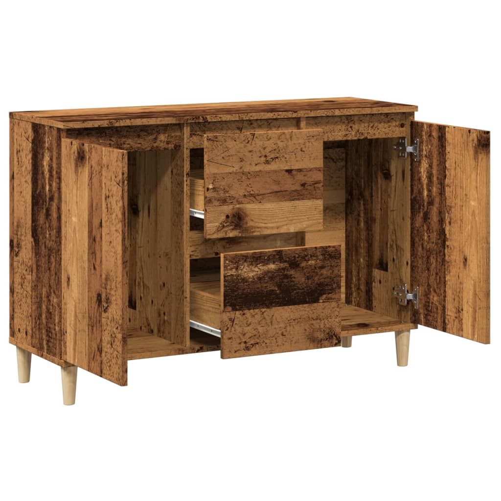 Credenza Legno Antico 102x35x70 cm in Legno Multistrato - homemem39