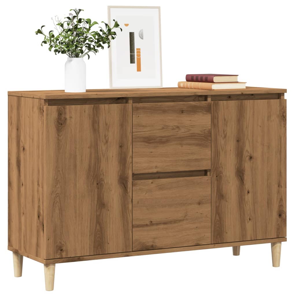 Credenza Rovere Artigianale 102x35x70 cm in Legno Multistrato - homemem39
