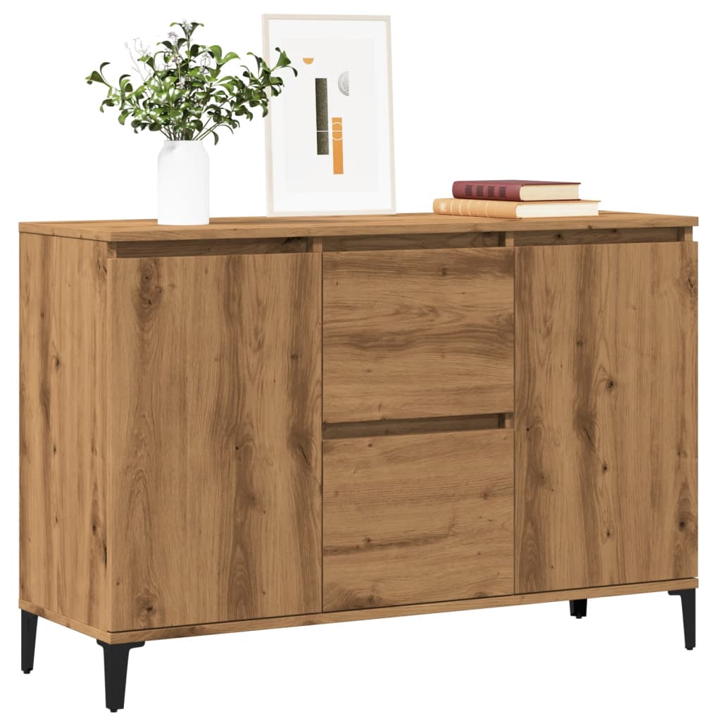 Credenza Rovere Artigianale 102x35x70 cm in Legno Multistrato - homemem39