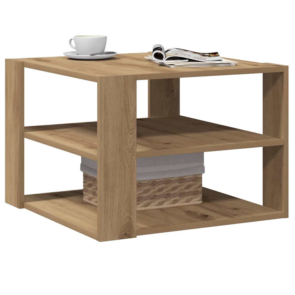 Tavolino Salotto Rovere Artigianale 58x58x40 cm in Truciolato | homemem39