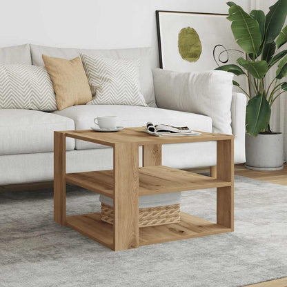 Tavolino Salotto Rovere Artigianale 58x58x40 cm in Truciolato | homemem39