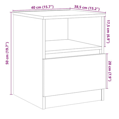 Comodini 2 pz Rovere Artigianale 40x40x50 cm Legno Multistrato - homemem39
