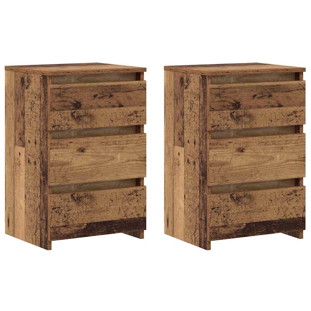 Comodini Legno Antico 2 pz 40x35x62,5 cm in Legno Multistrato - homemem39