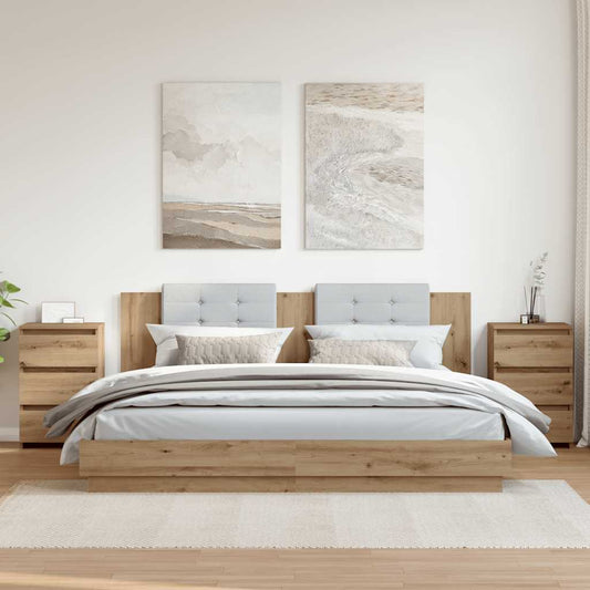 Comodini 2pz Rovere Artigianale 40x35x62,5 cm Legno Multistrato - homemem39