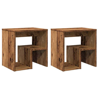 Comodini Legno Antico 2 pz 40x30x40 cm in Legno Multistrato - homemem39