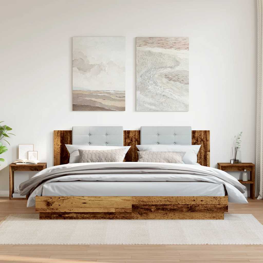 Comodini Legno Antico 2 pz 40x30x40 cm in Legno Multistrato - homemem39