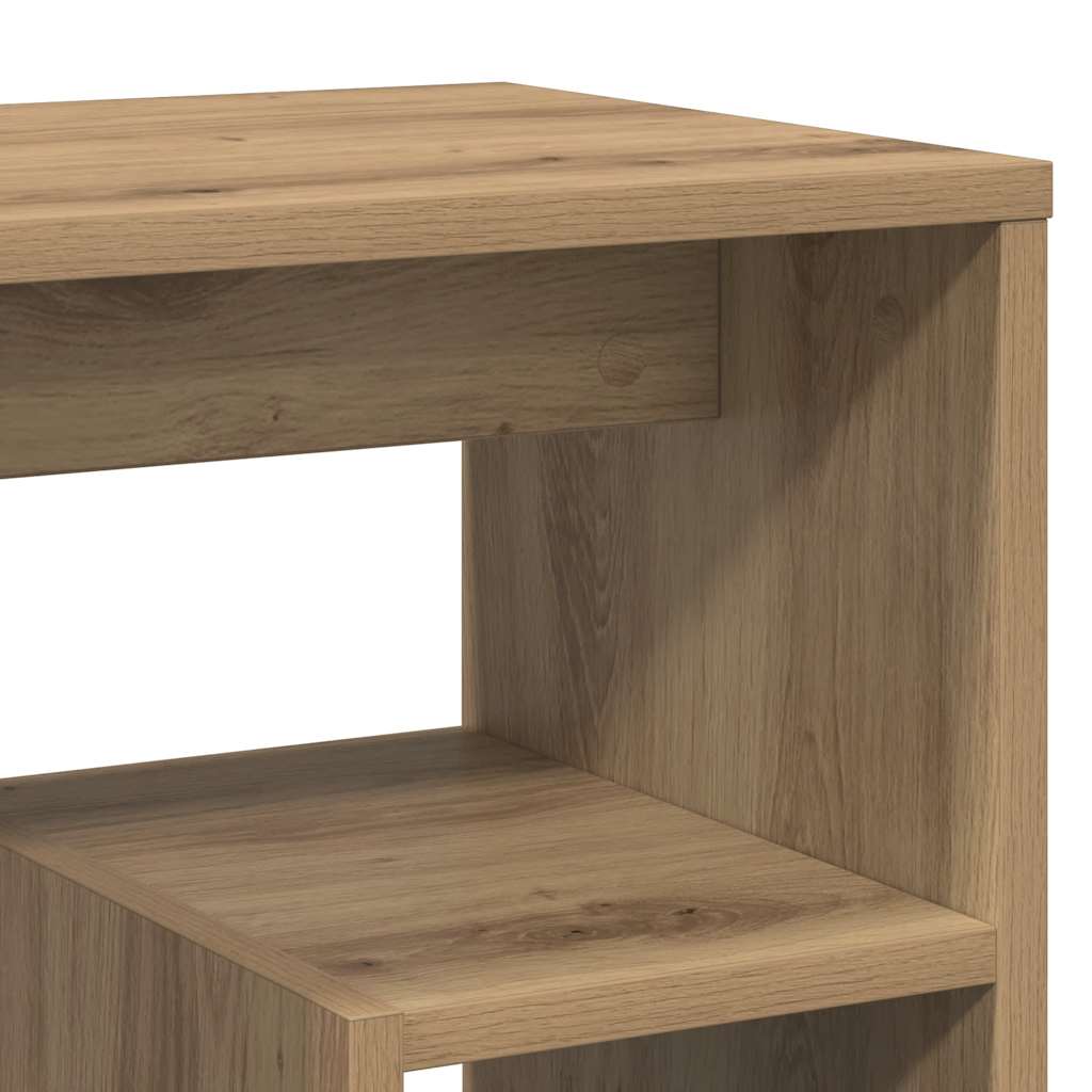 Comodini 2pz Rovere Artigianale 40x30x40 cm in Truciolato