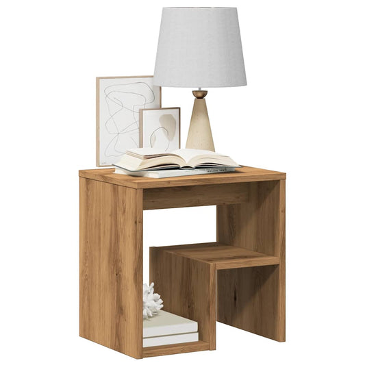 Comodini 2pz Rovere Artigianale 40x30x40 cm in Truciolato