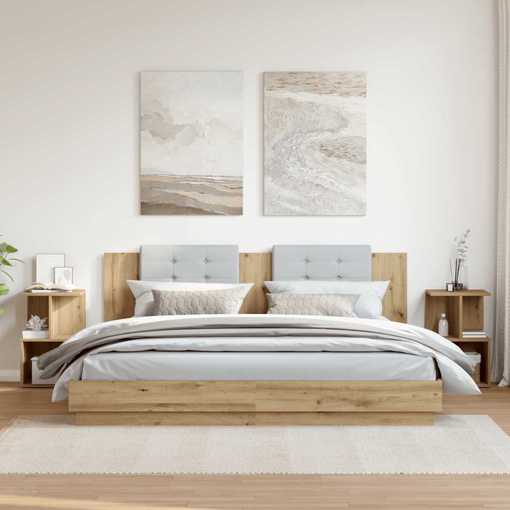 Comodini 2pz Rovere Artigianale 35x35x55 cm Legno Multistrato - homemem39