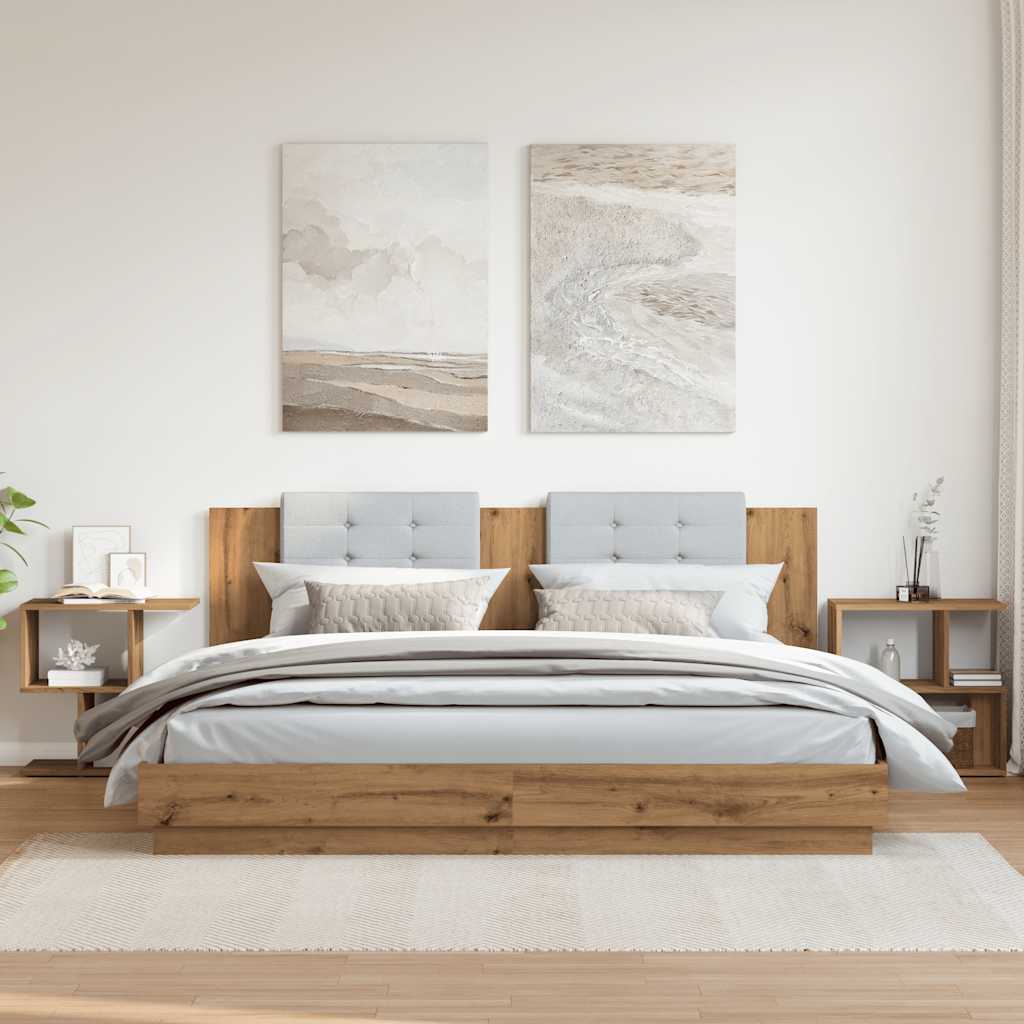 Comodini 2pz Rovere Artigianale 50x30x51,5 cm Legno Multistrato - homemem39