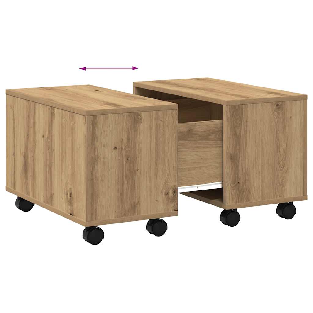 Tavolino Salotto Rovere Artigianale 60x60x38 cm in Truciolato