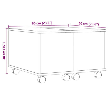 Tavolino Salotto Rovere Artigianale 60x60x38 cm in Truciolato | homemem39