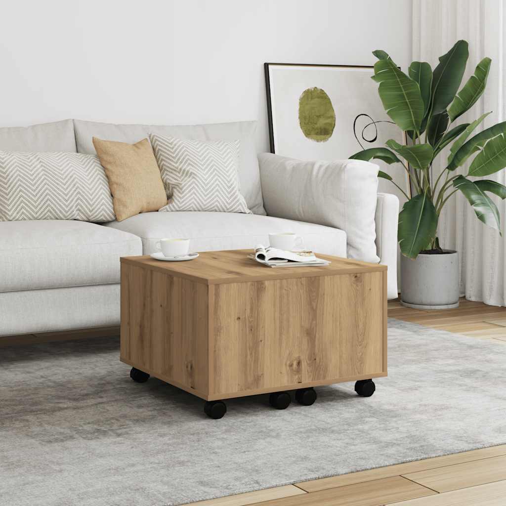 Tavolino Salotto Rovere Artigianale 60x60x38 cm in Truciolato | homemem39