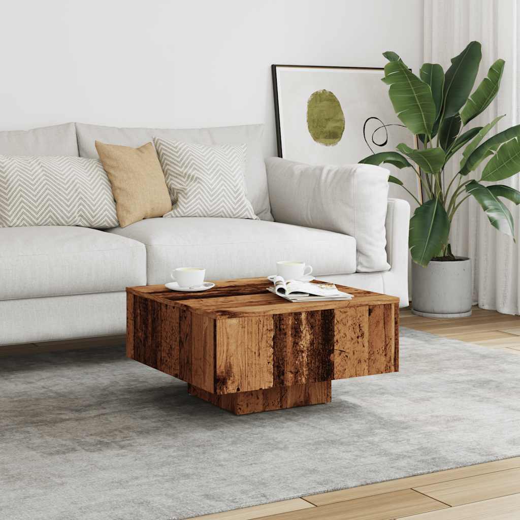 Tavolino Salotto Legno Antico 60x60x31,5 cm Legno Multistrato | homemem39