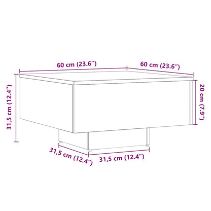 Tavolino Salotto Legno Antico 60x60x31,5 cm Legno Multistrato | homemem39