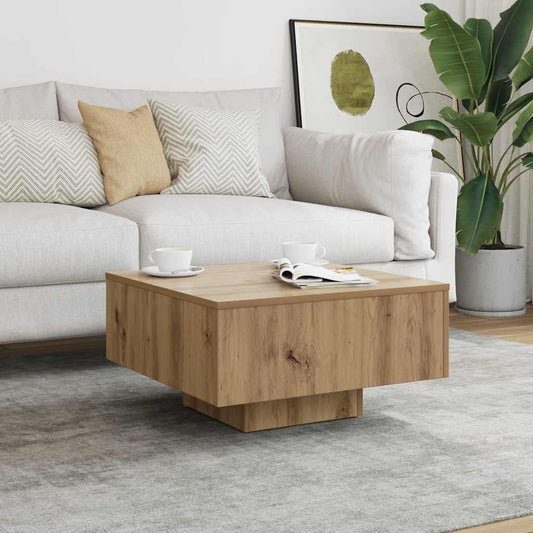 Tavolino da Salotto Rovere Artigianale 60x60x31,5 cm Truciolato | homemem39